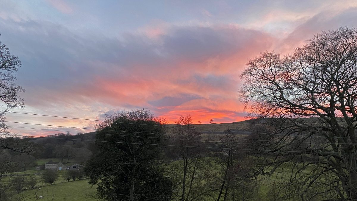 Sunrise in West Burton in Wensleydale