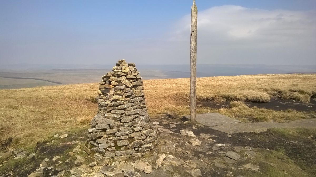 Cairn at the summit of Buckden Pike